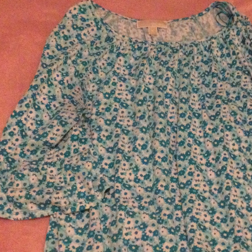 Michael Kors teal flora top